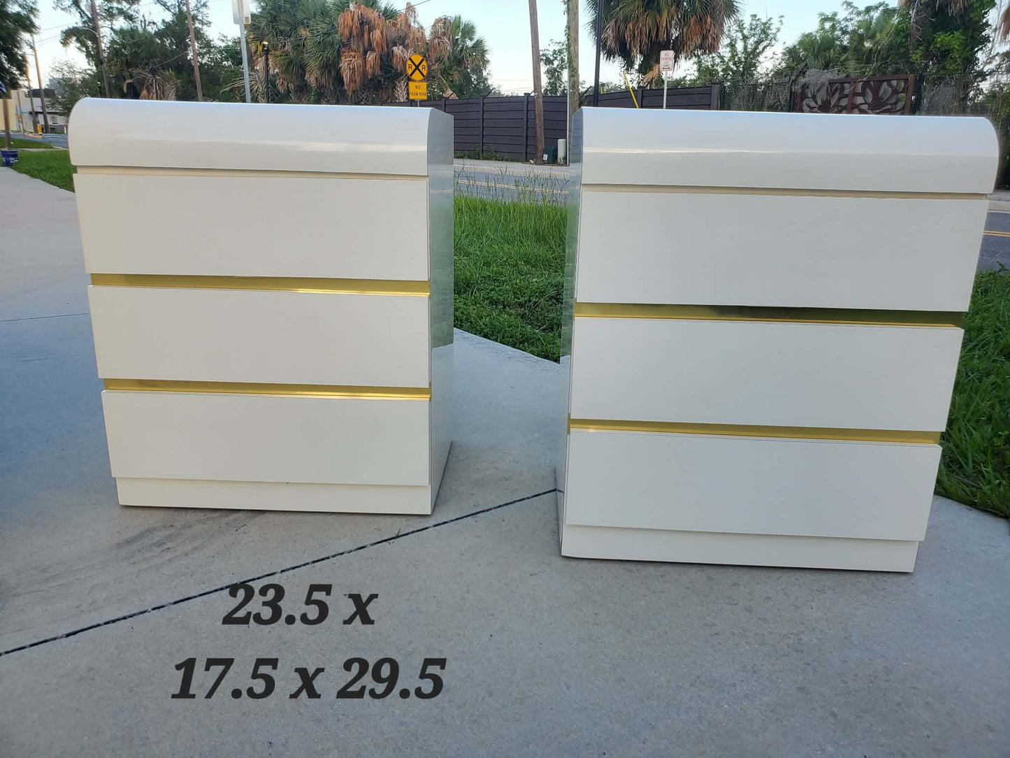 Post Modern Laminate Waterfall Nightstands