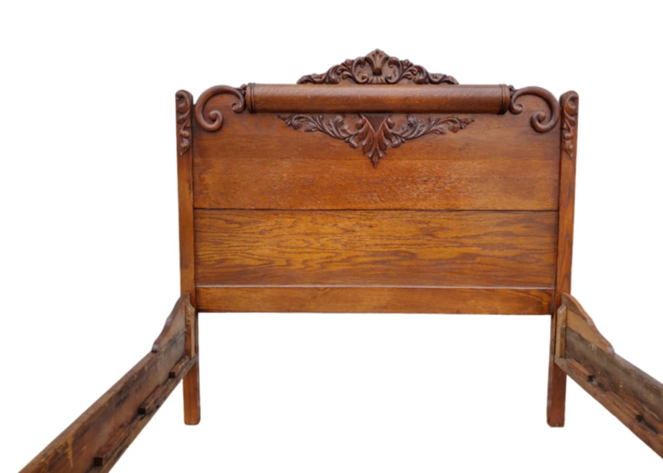 Antique Victorian Carved Oak Bed
