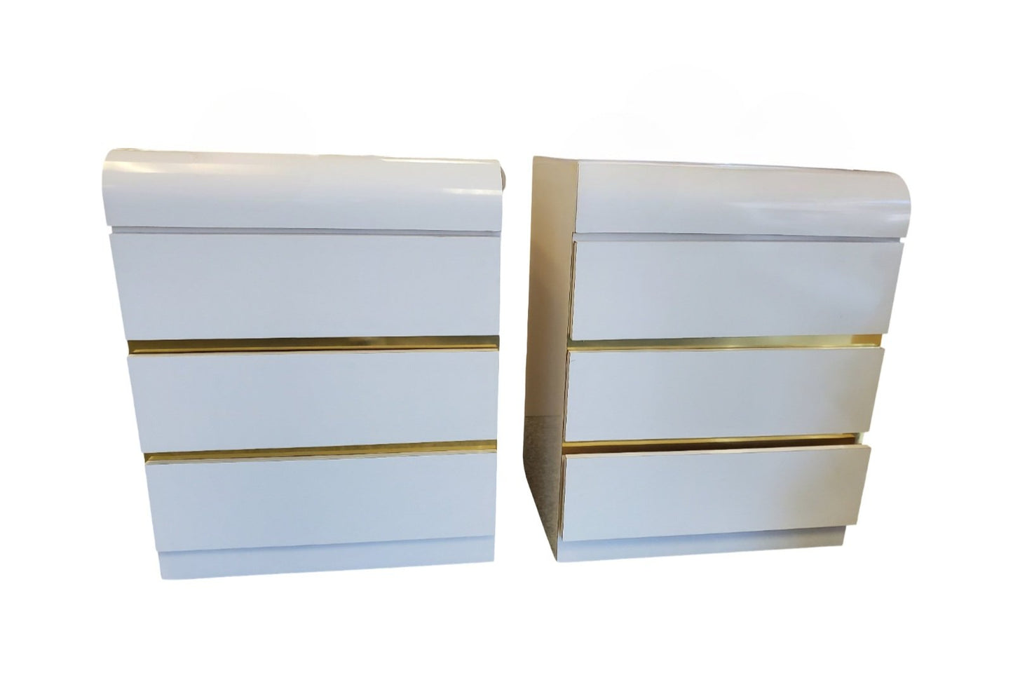 Post Modern Laminate Waterfall Nightstands