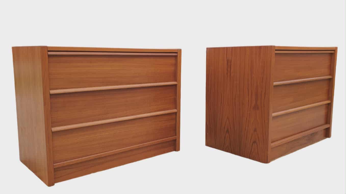 Mid-Century Modern Jesper Oversized Nightstands/ Danish Modern Small Chests Pair