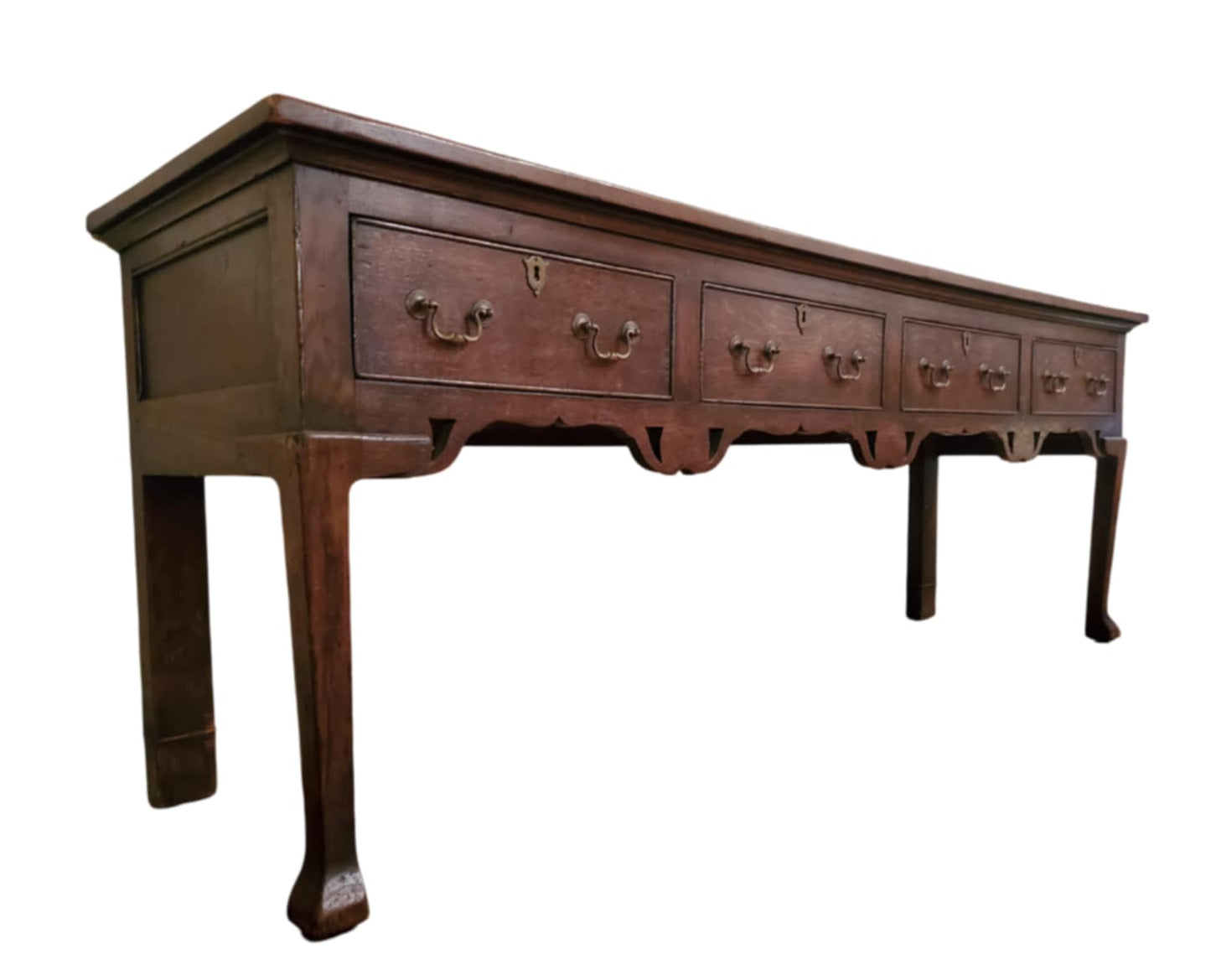 Antique Georgain Dresser Base/ Rustic Style Sofa Table/19th Century Sideboard Table