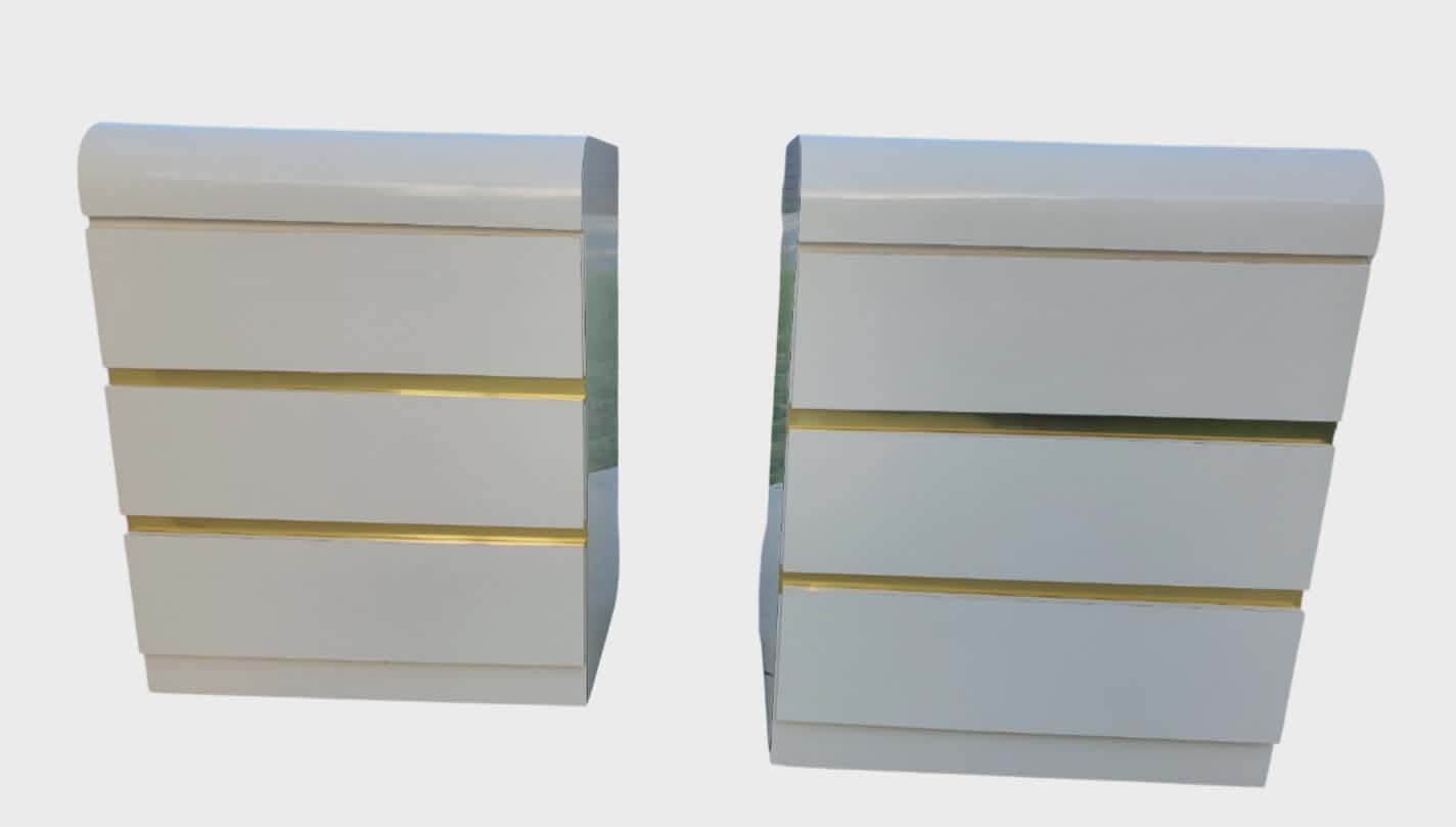 Post Modern Laminate Waterfall Nightstands