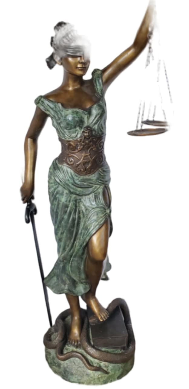 Bronze Lady of Justice Statue